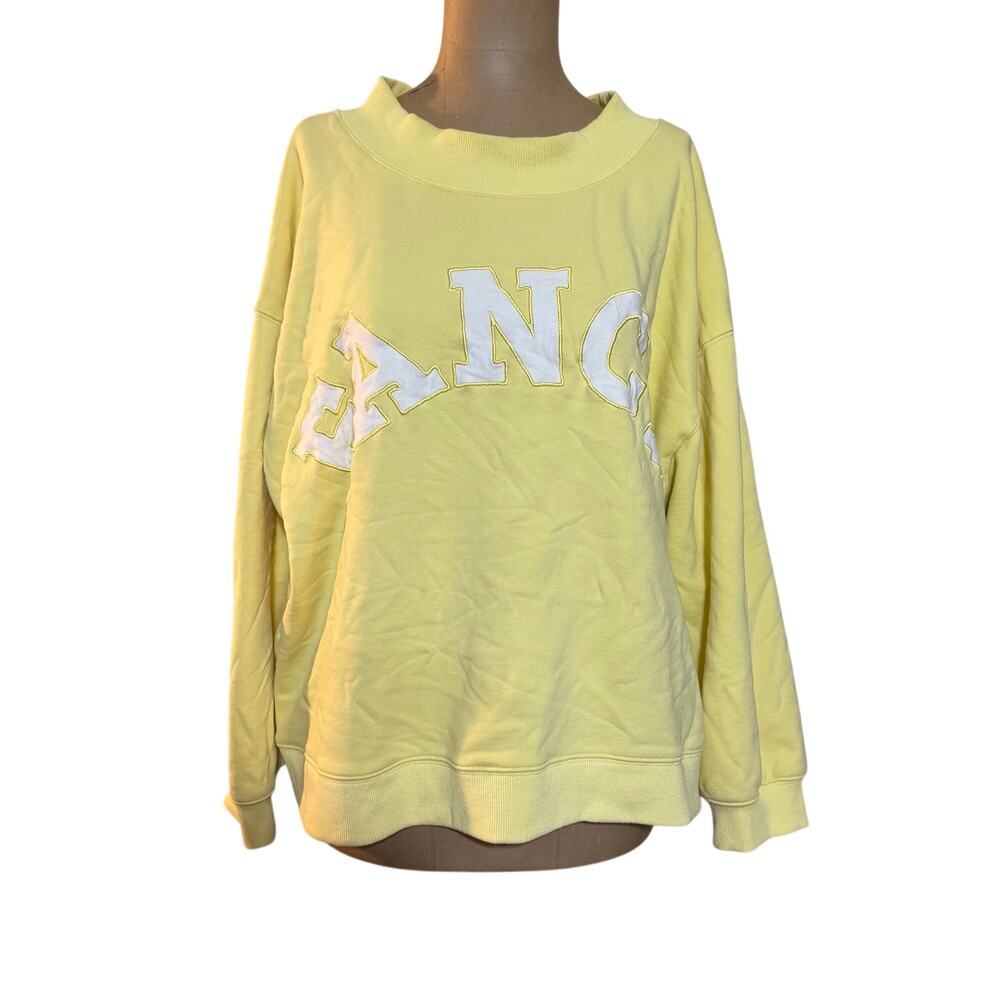 Fancy Sweatshirt Butter Yellow Mock Neck 100% Cotton